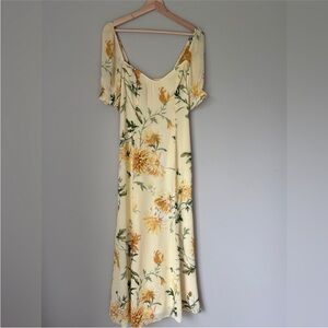 NEW Reformation Gloria Midi Dress in Honeyglow Yellow Floral | US 6 / UK 10